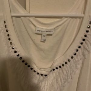 Top with fringe and studs